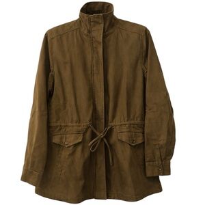 Rhea Everleigh Utility Jacket Olive Green S/M Cotton Zip Military Style